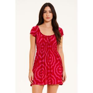 Michael Kors Mini Dress Sz P(S/M) Pink Peasant Milkmaid Babydoll Festival Y2K